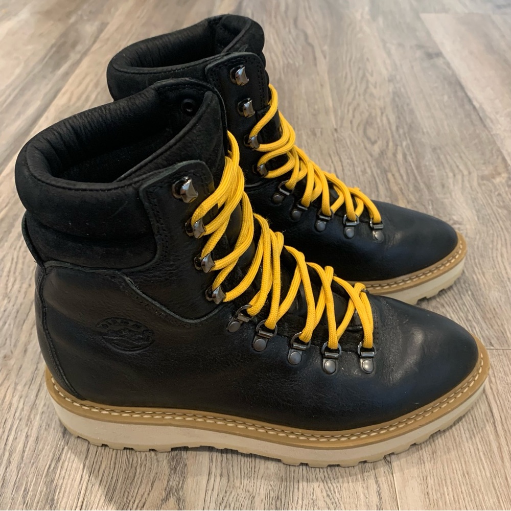 Diemme Munfumo Black Leather Boots Womens 39 Lace Up Pointed Toe Made in Italy